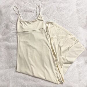 Wilfred Dream Weaver Aritzia Cream Spaghetti Strap Dress